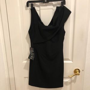 Bebe XS Nwt Black Renew Asymmetric Dress